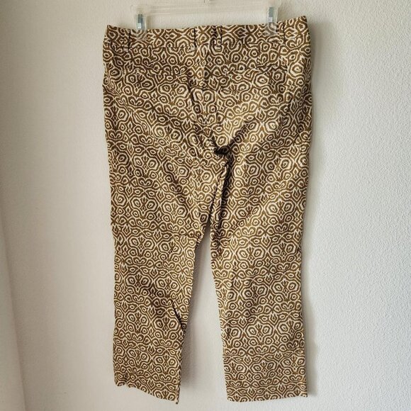 Vintage J.Crew tan and white pants Sz 6 Mod 60s Cigarette Pant Victorian - Picture 2 of 7